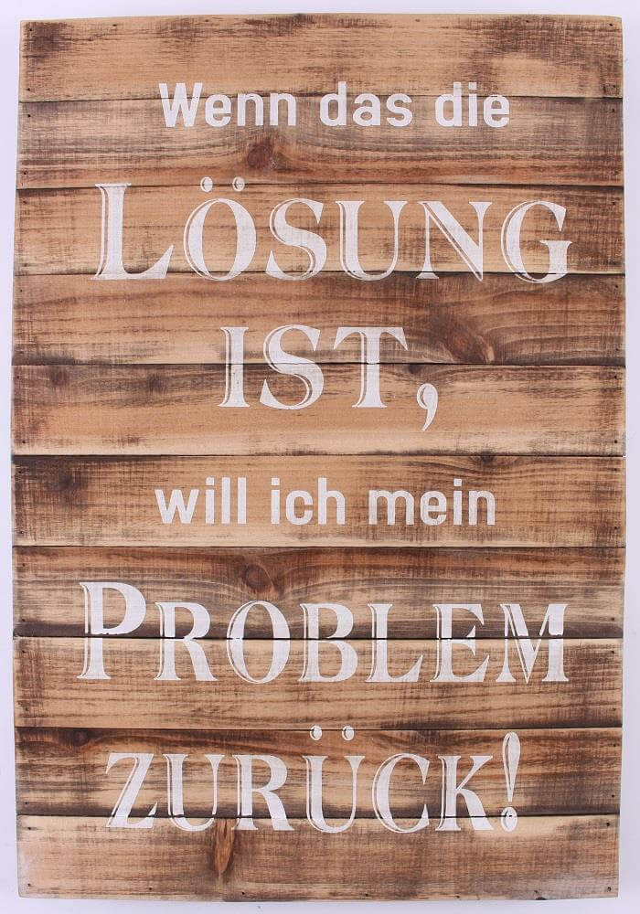 Holzschild Problem zurück